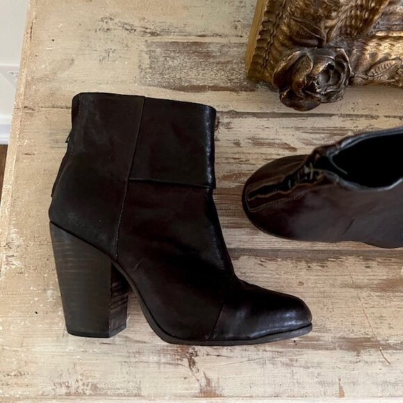 Rag & Bone Newberry Brown Leather Heeled Boots, Size 7 - Picture 4 of 6
